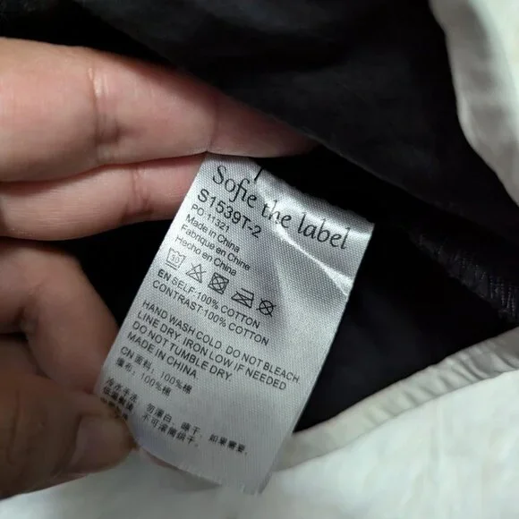 Sofie the Label black blouse with white ribbon bows - Picture 6 of 6